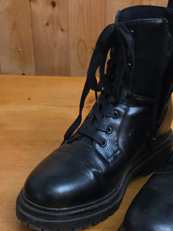 Black Lace-Up Ankle Boots