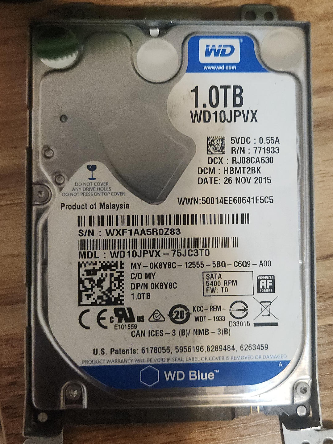WD Blue 1TB Hard Drive - WD10JPVX thumbnail