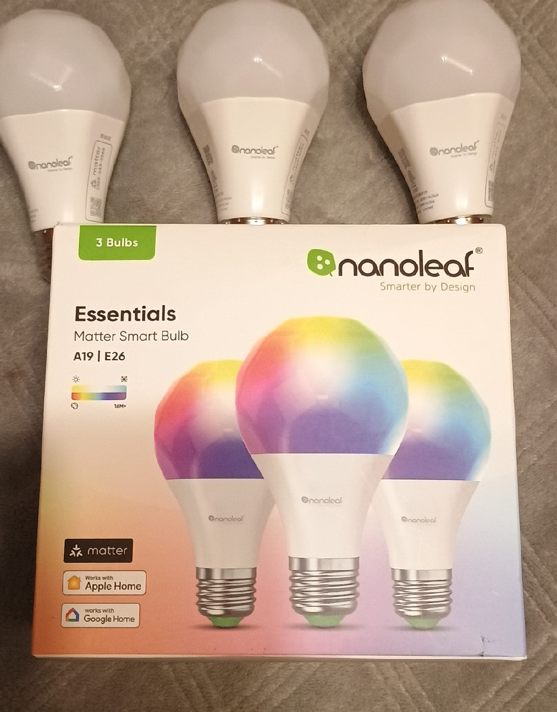 Nanoleaf Essentials Matter Smart Bulb A19/E26 (3 Bulbs) thumbnail