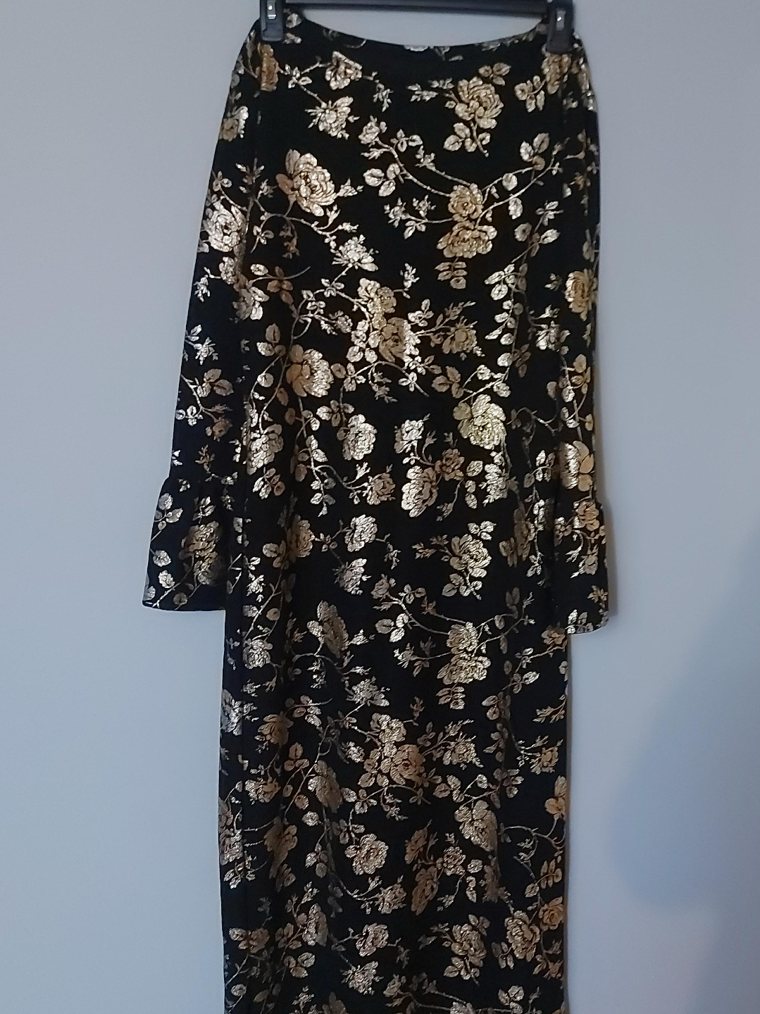 Black & Gold Floral Dress thumbnail