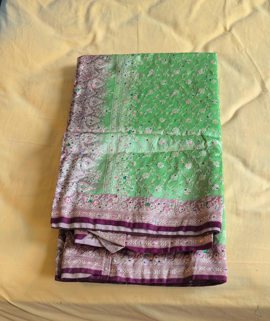 Green Embroidered Saree thumbnail