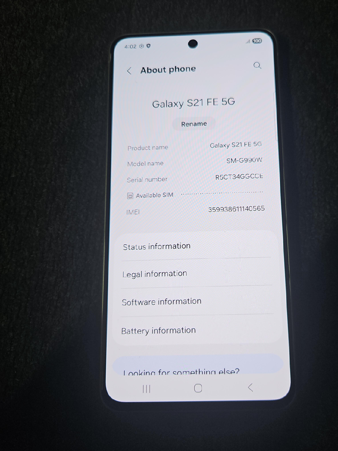 Samsung Galaxy S21 FE 5G - Model SM-G990W thumbnail
