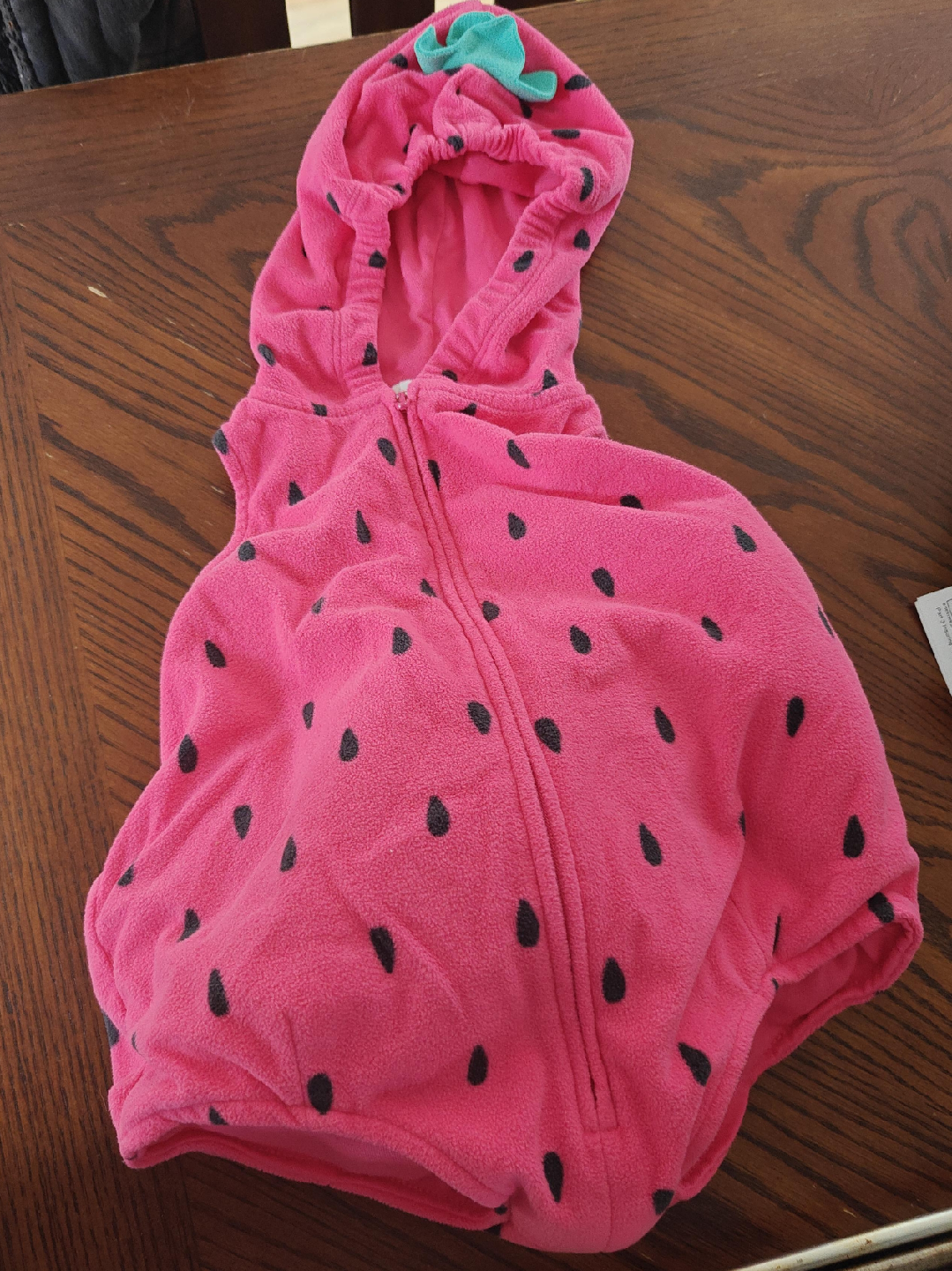 Strawberry Hooded Vest - Size 12 Months