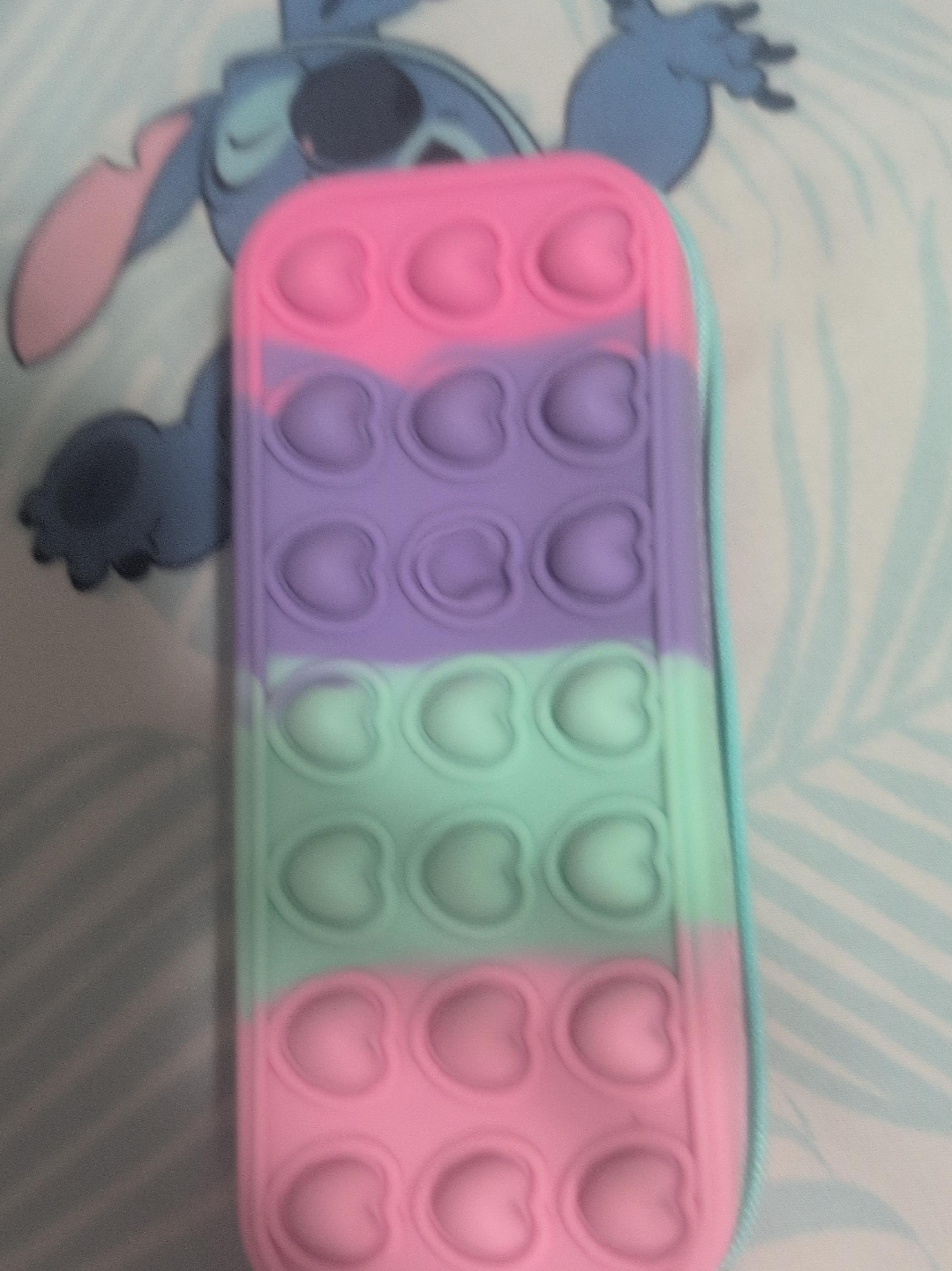 Pop It Pencil Case - Pink, Purple, Green thumbnail