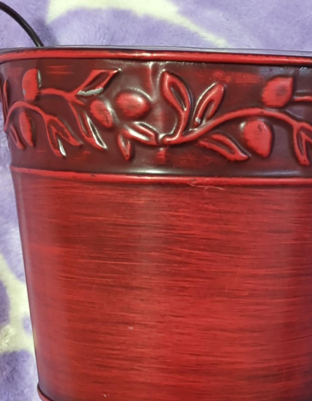 Red Metal Decorative Bucket thumbnail