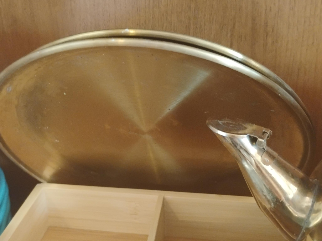 Vintage Brass Serving Tray with Spout