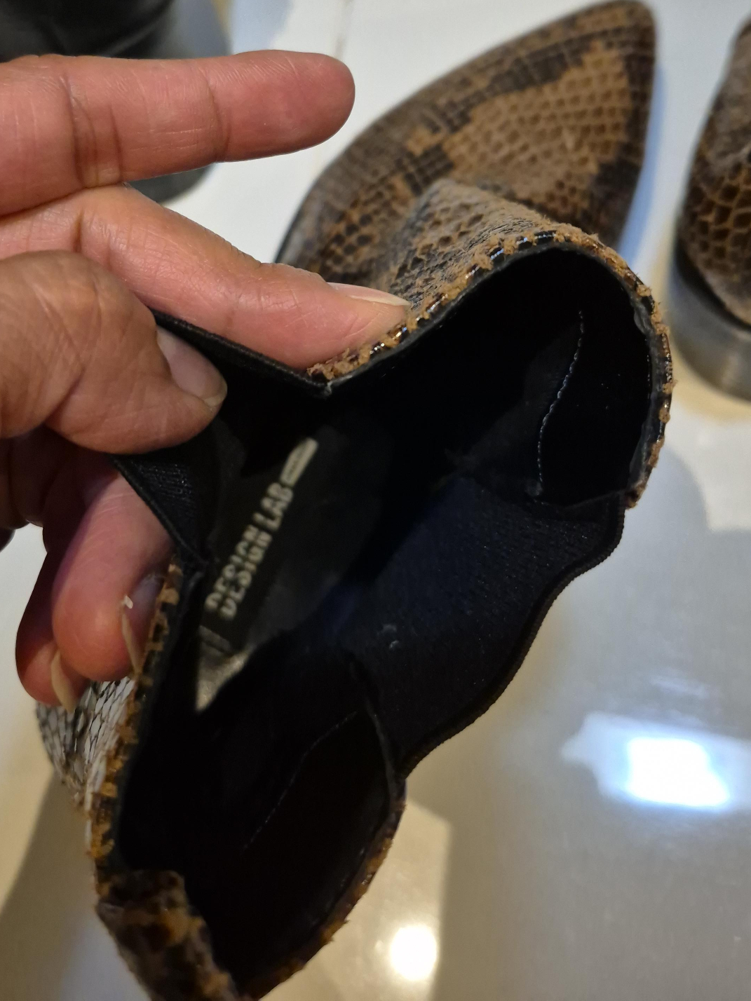 Design Lab Snakeskin Print Chelsea Boots, Size 8