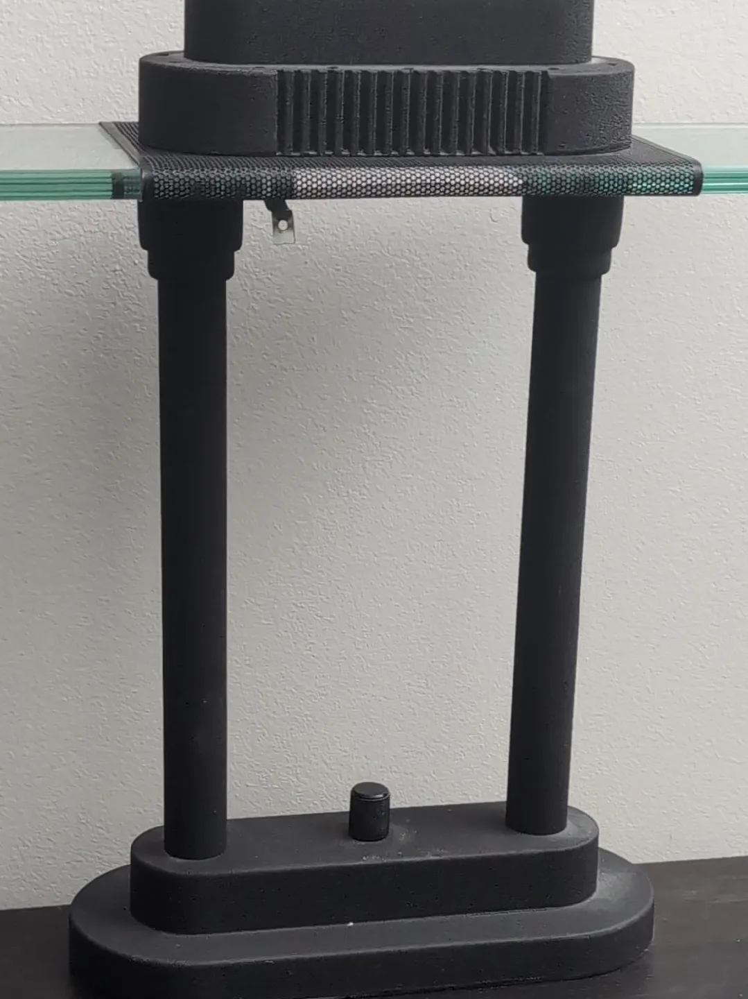 2 Black Glass Top Side Table