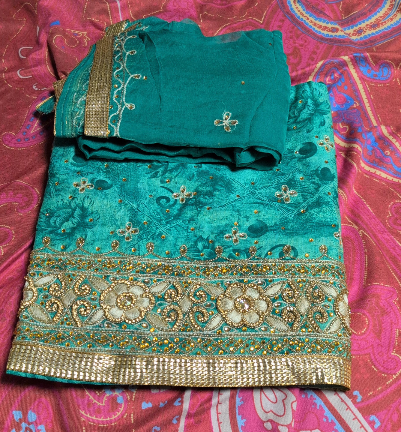 Teal Indian Salwar Kameez Suit thumbnail