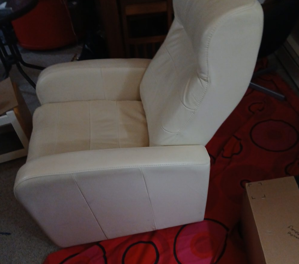 White Leather Accent Chair