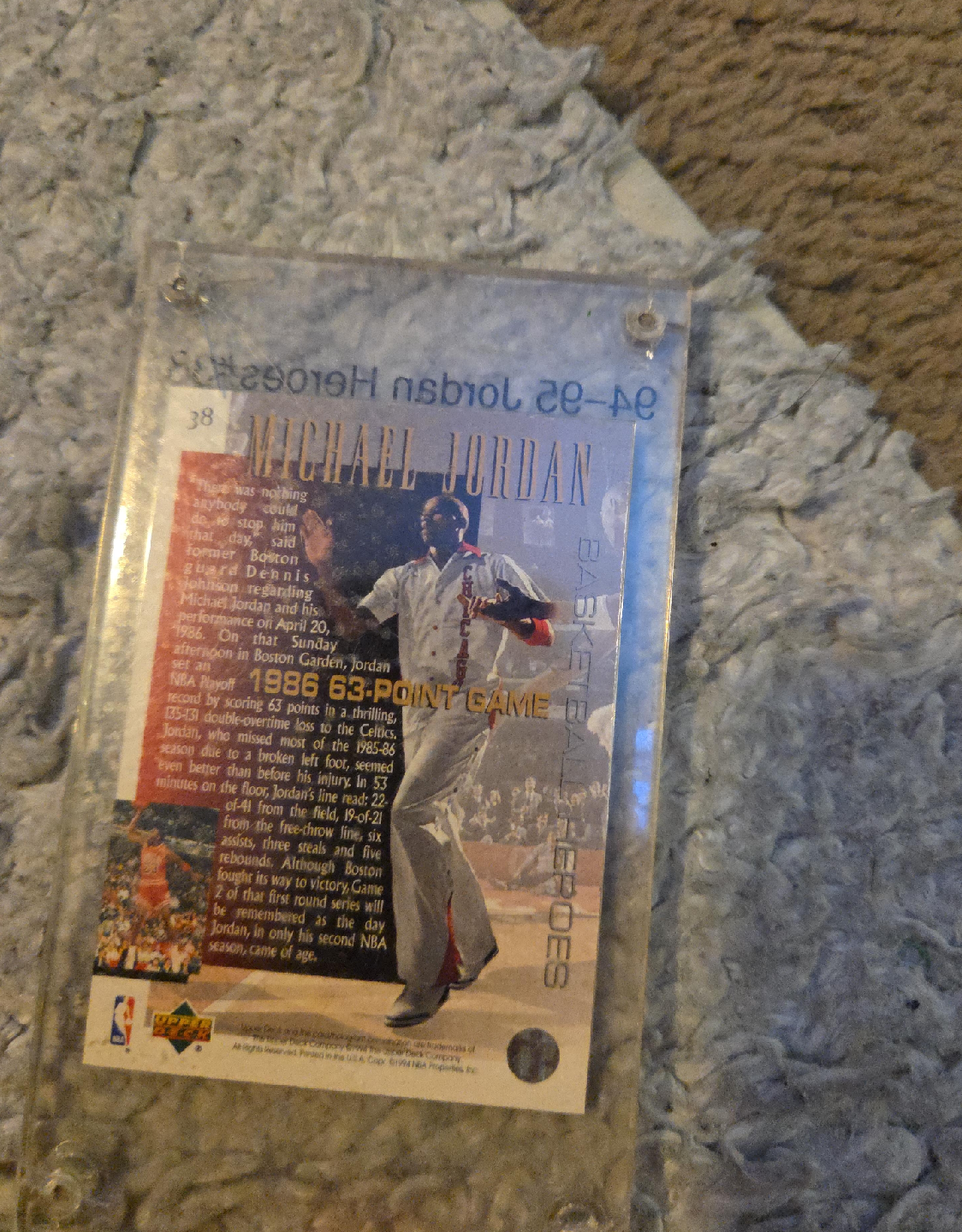 Michael Jordan 1986 63-Point Game Basketball Card