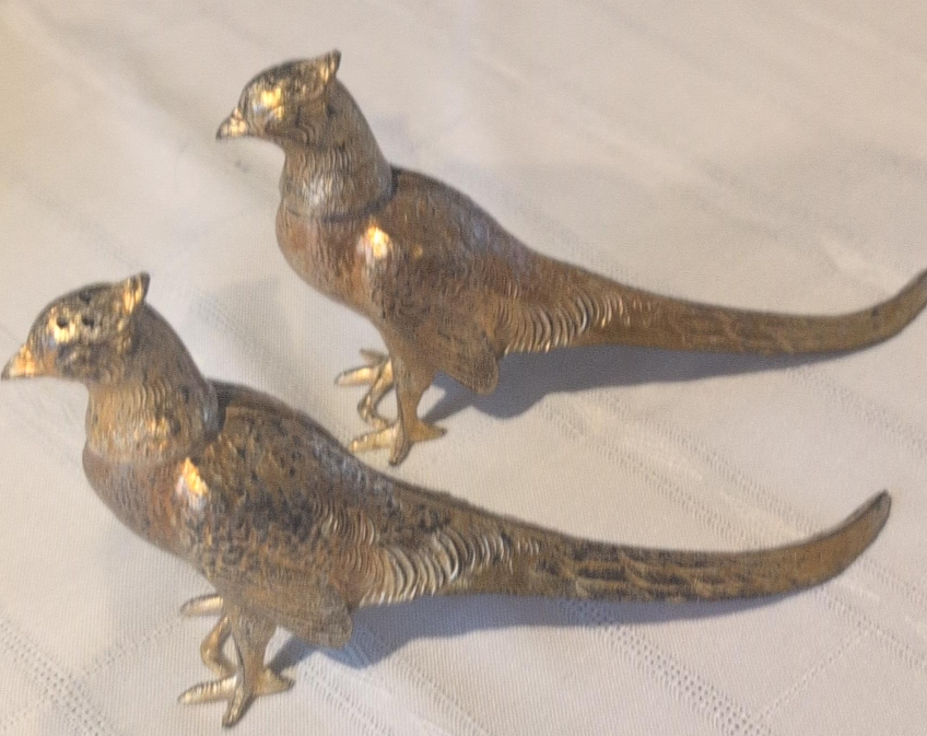 Vintage Brass Pheasant Figurines (Set of 2) thumbnail