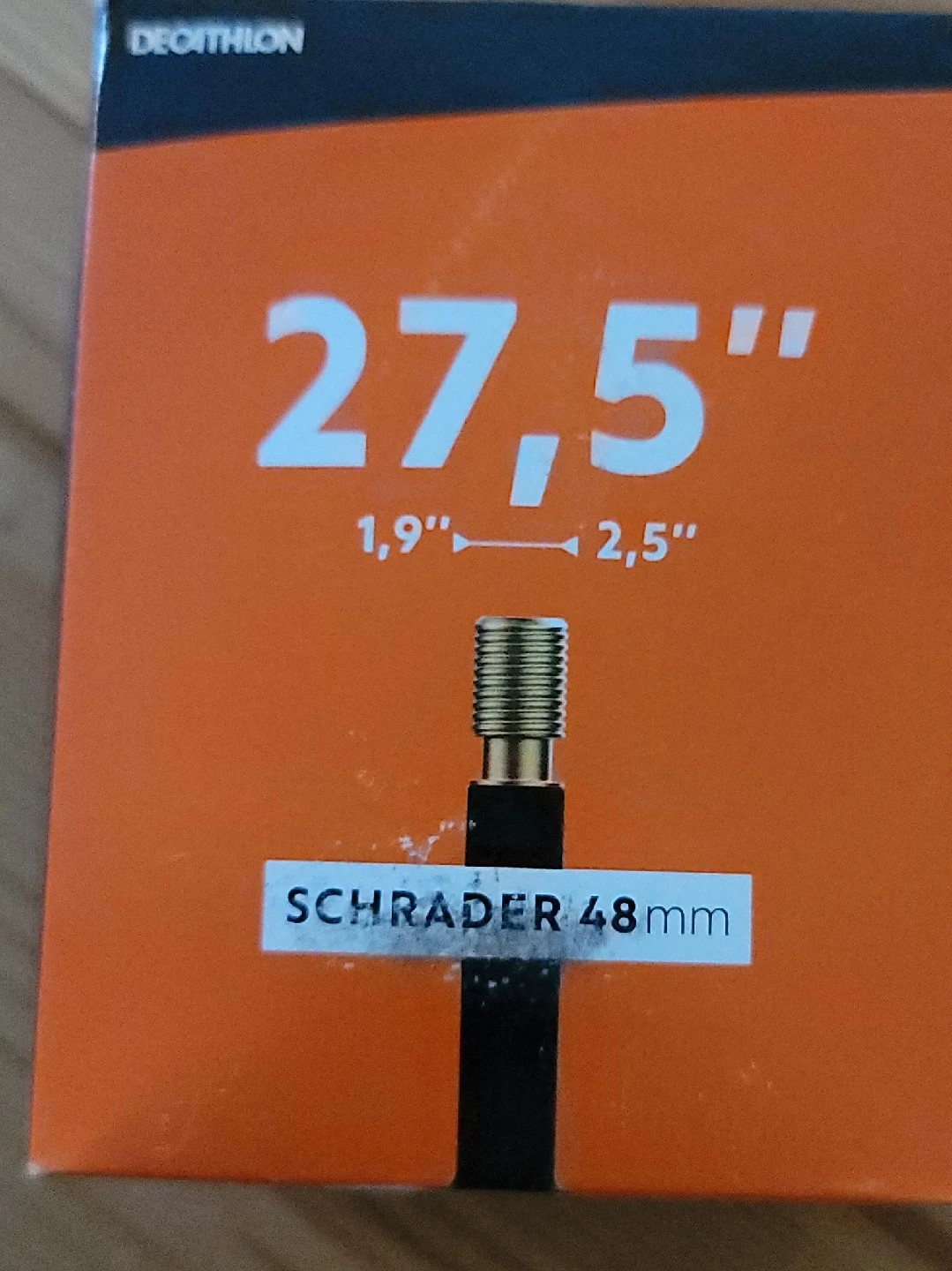 Decathlon 27.5" Bike Inner Tube - Schrader 48mm thumbnail