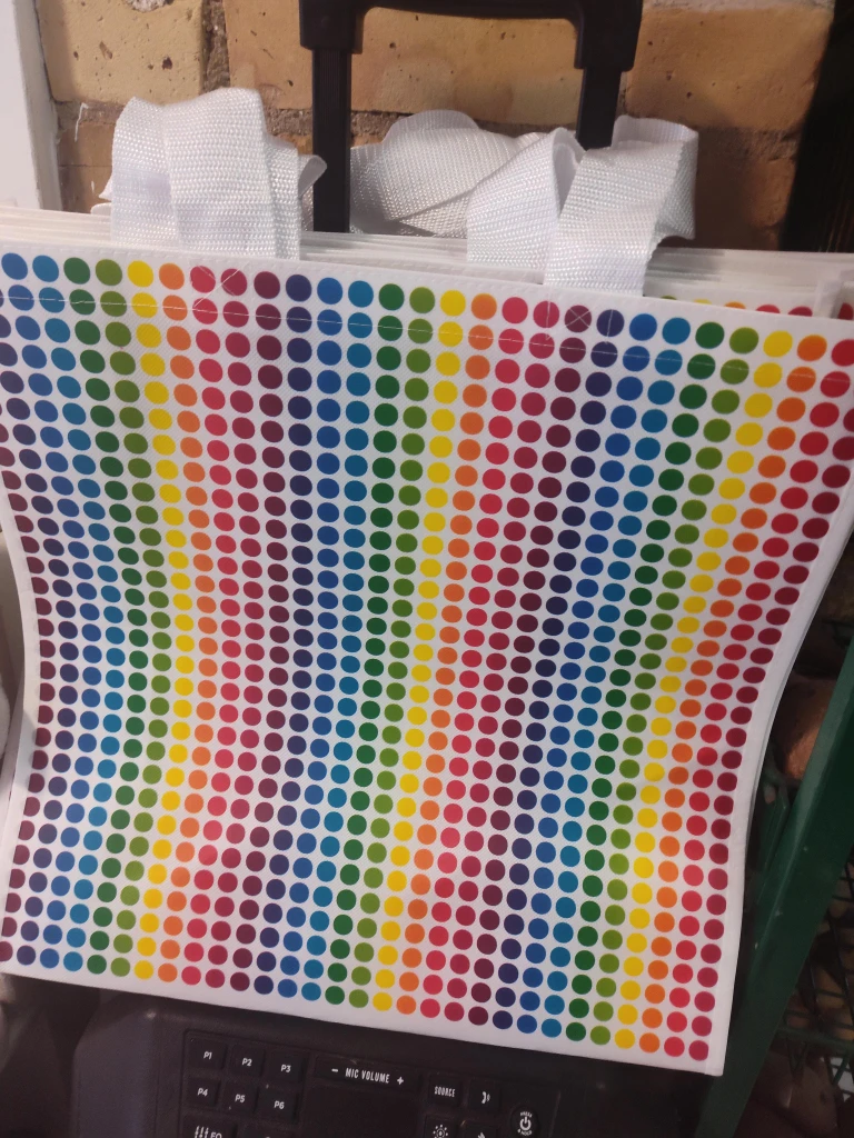Rainbow Polka Dot Tote Bag thumbnail