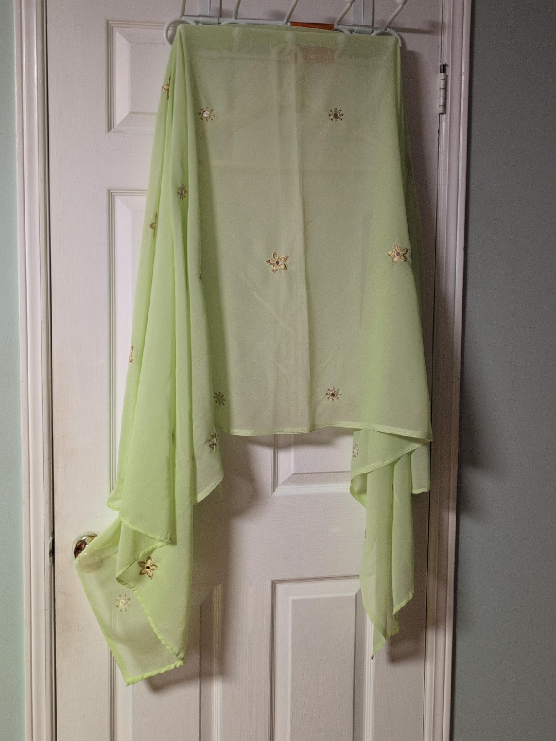 Light Green Embellished Dupatta thumbnail