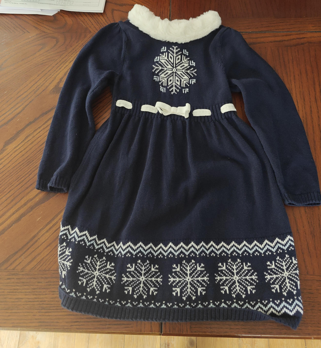 Navy Blue Snowflake Dress