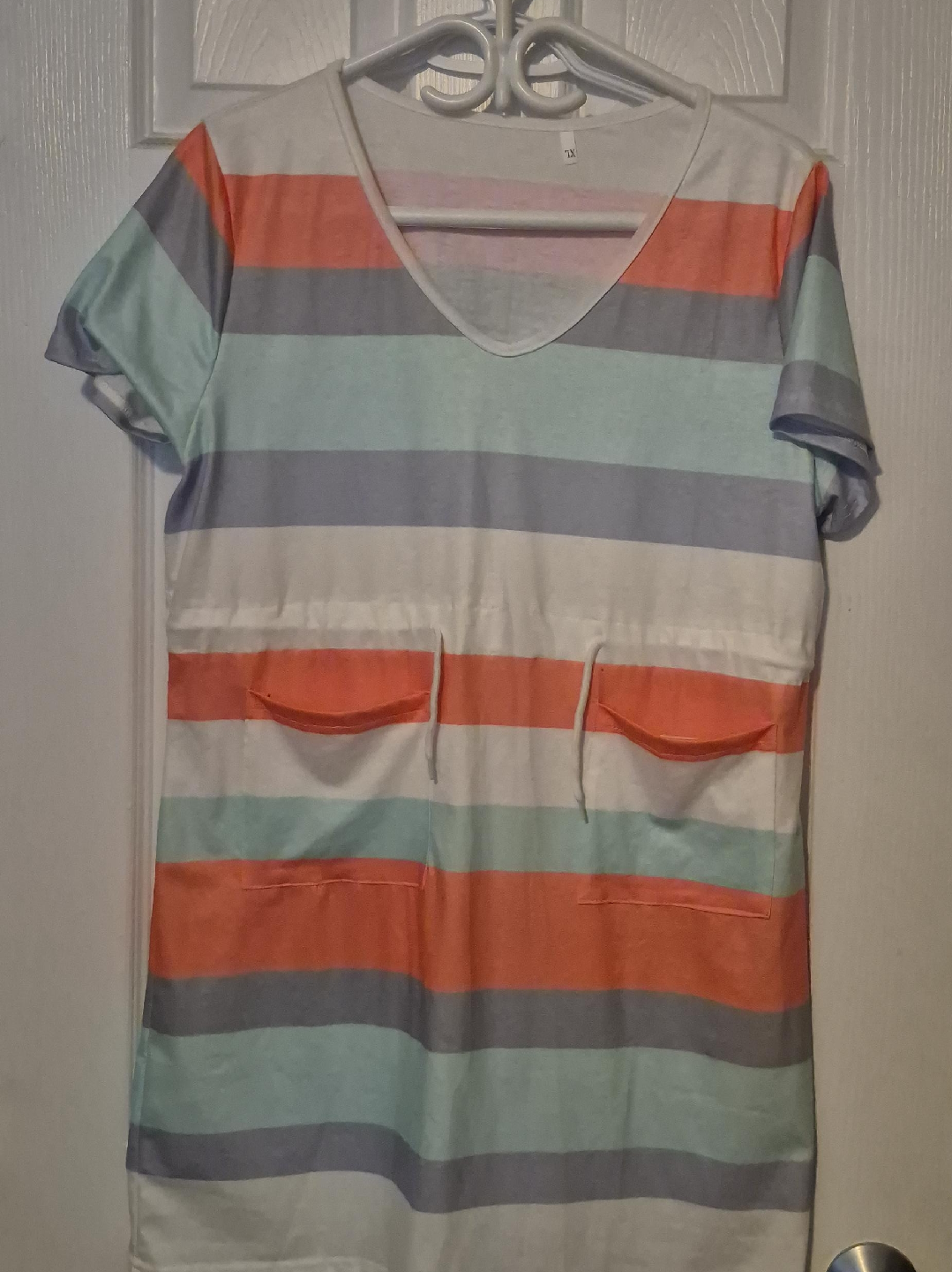 Striped V-Neck Tunic dress - Size XL thumbnail