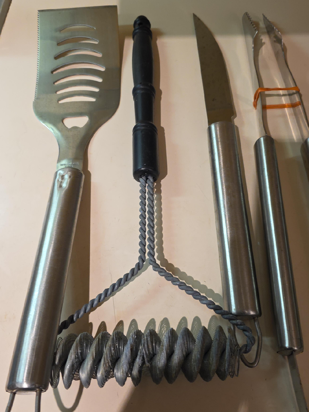 BBQ Tool Set - Spatula, Brush, Knife, Tongs thumbnail