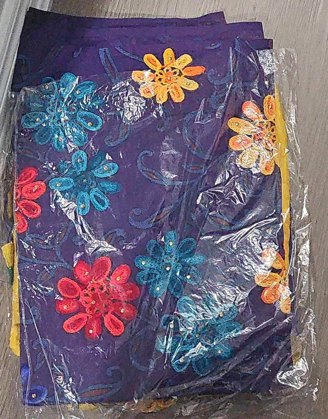 Floral Embroidered cotton suit Fabric - New thumbnail