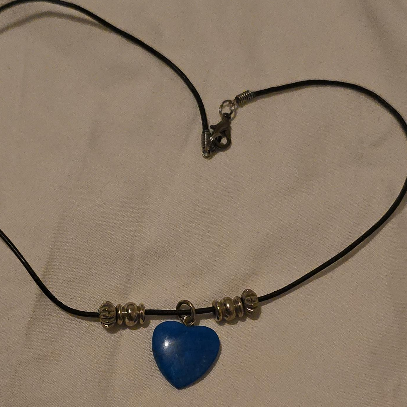 Lapiz Lazuli Blue Heart Pendant Necklace thumbnail