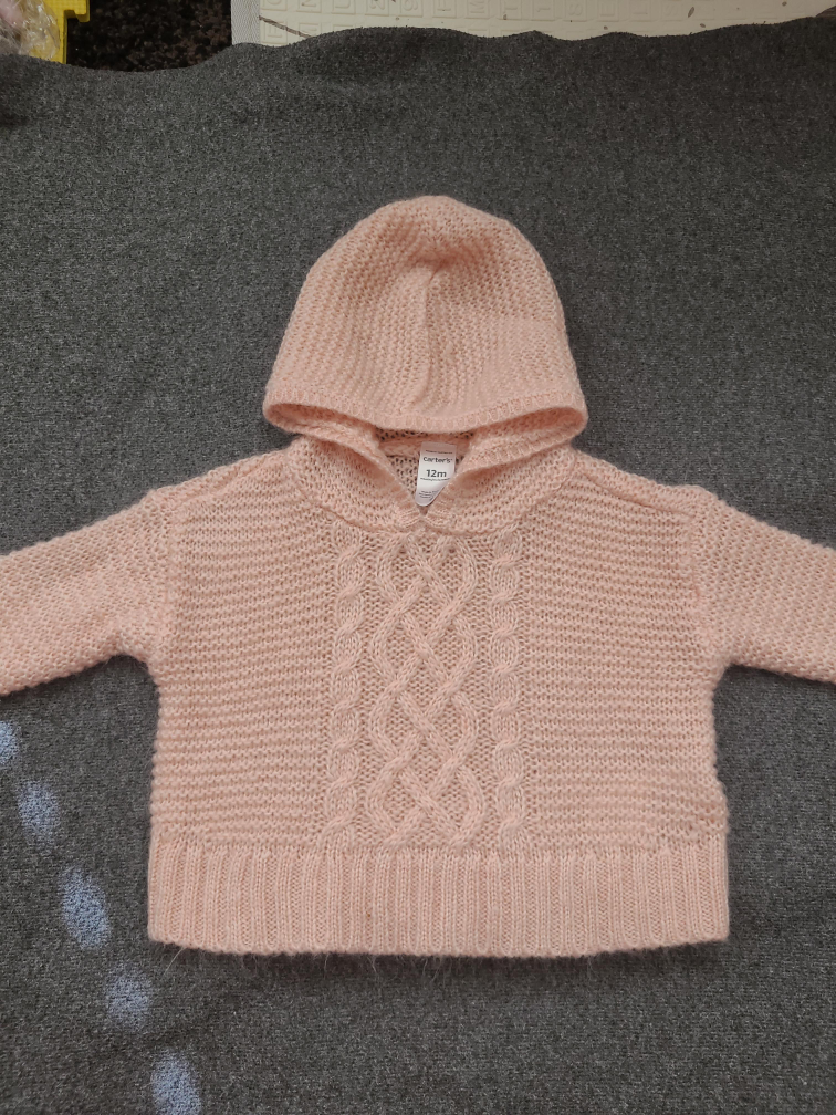 Carter's 12m Pink Knit Hoodie thumbnail