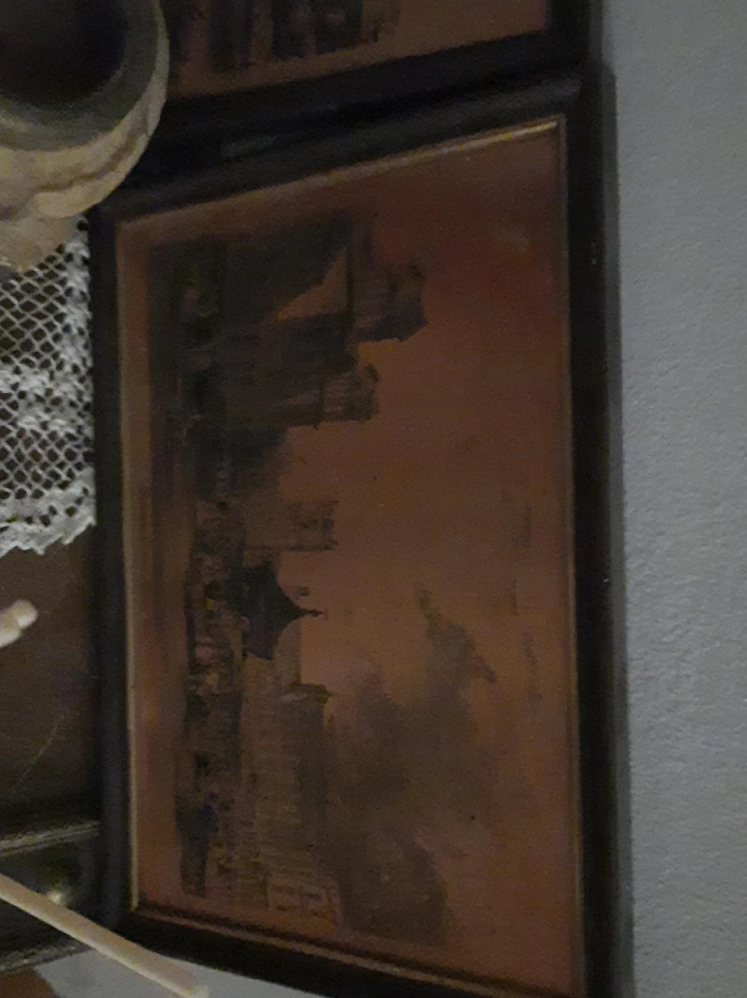 Framed Vintage Print - Cityscape Scene