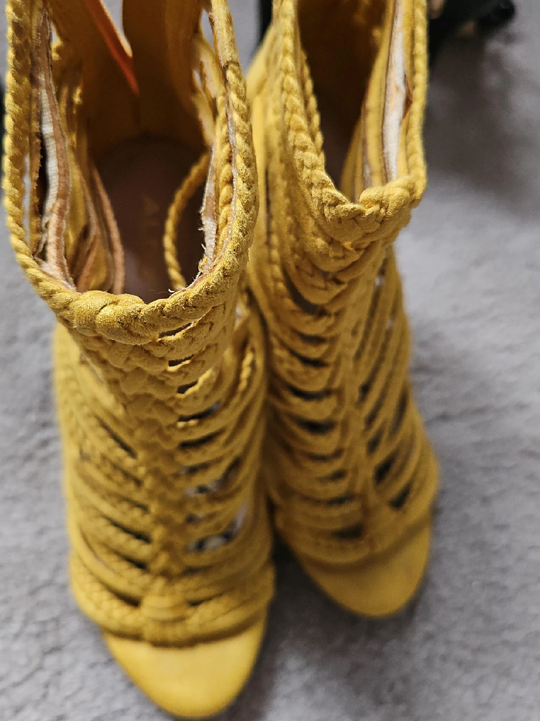 ALDO Yellow Braided Heels