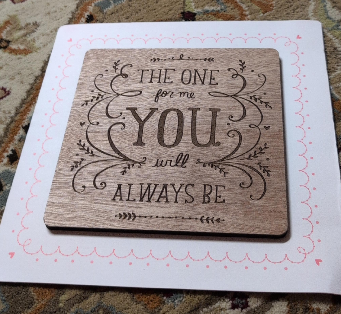 Wooden "The One For Me" Engraved Plaque thumbnail