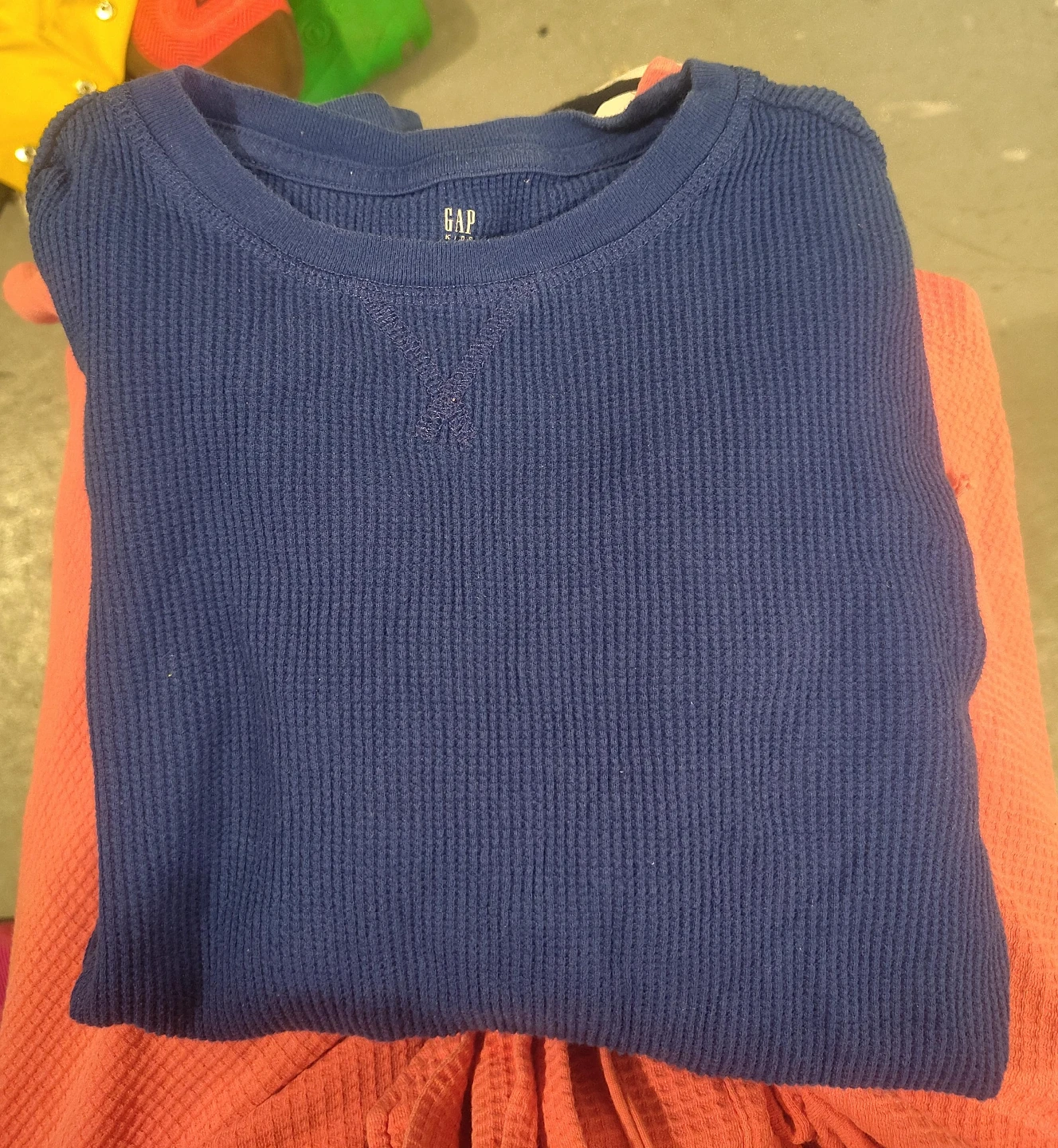 Gap Kids Blue Waffle Knit Shirt - Size L (10) thumbnail