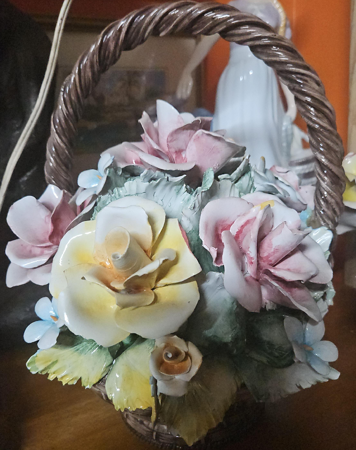 Vintage Ceramic Floral Basket thumbnail