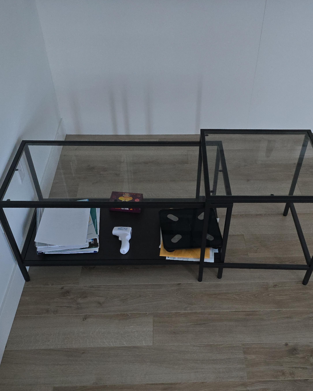 Black Metal & Glass Coffee + Side Table Set image indicator(2)