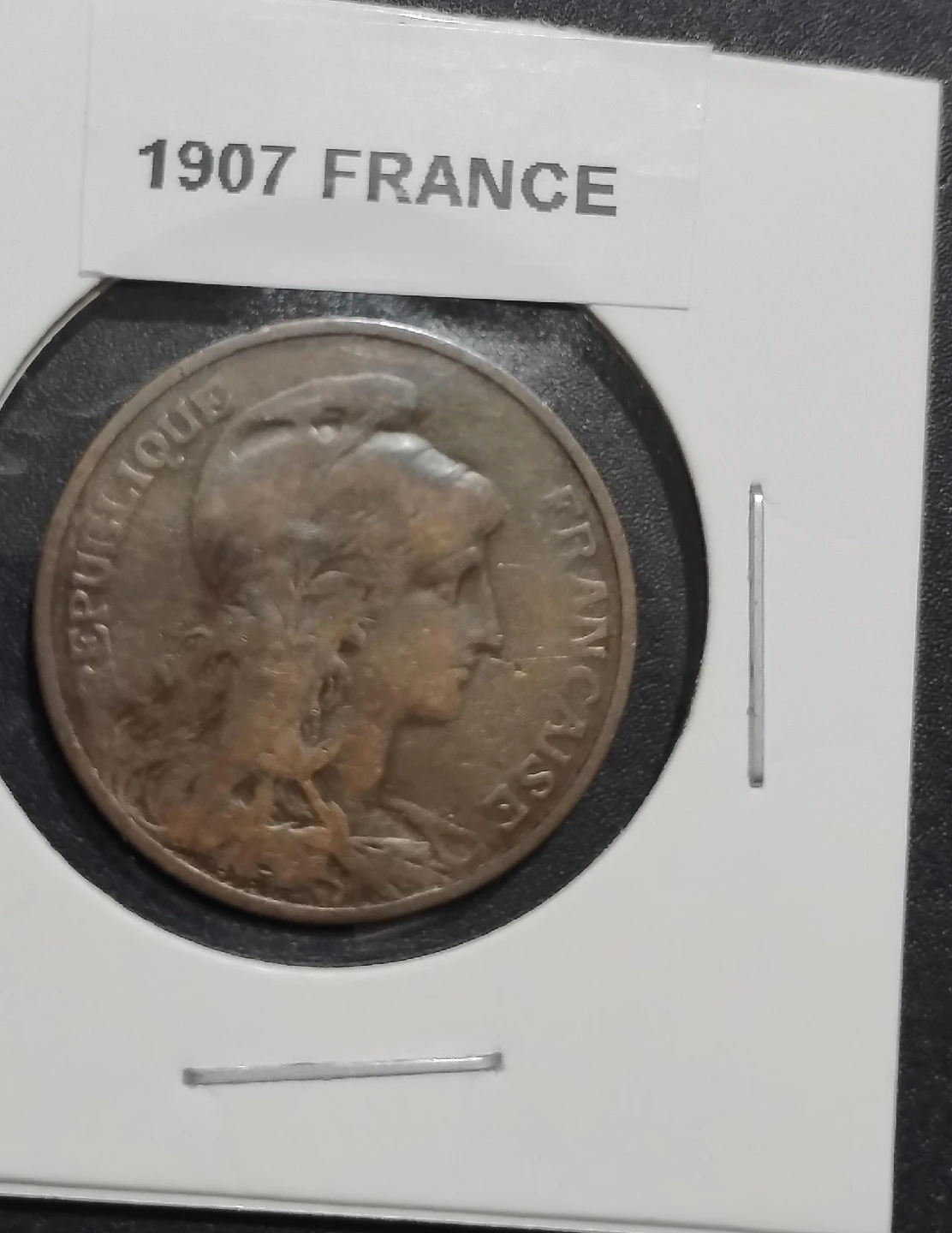 1907 France 5 Centimes Coin thumbnail