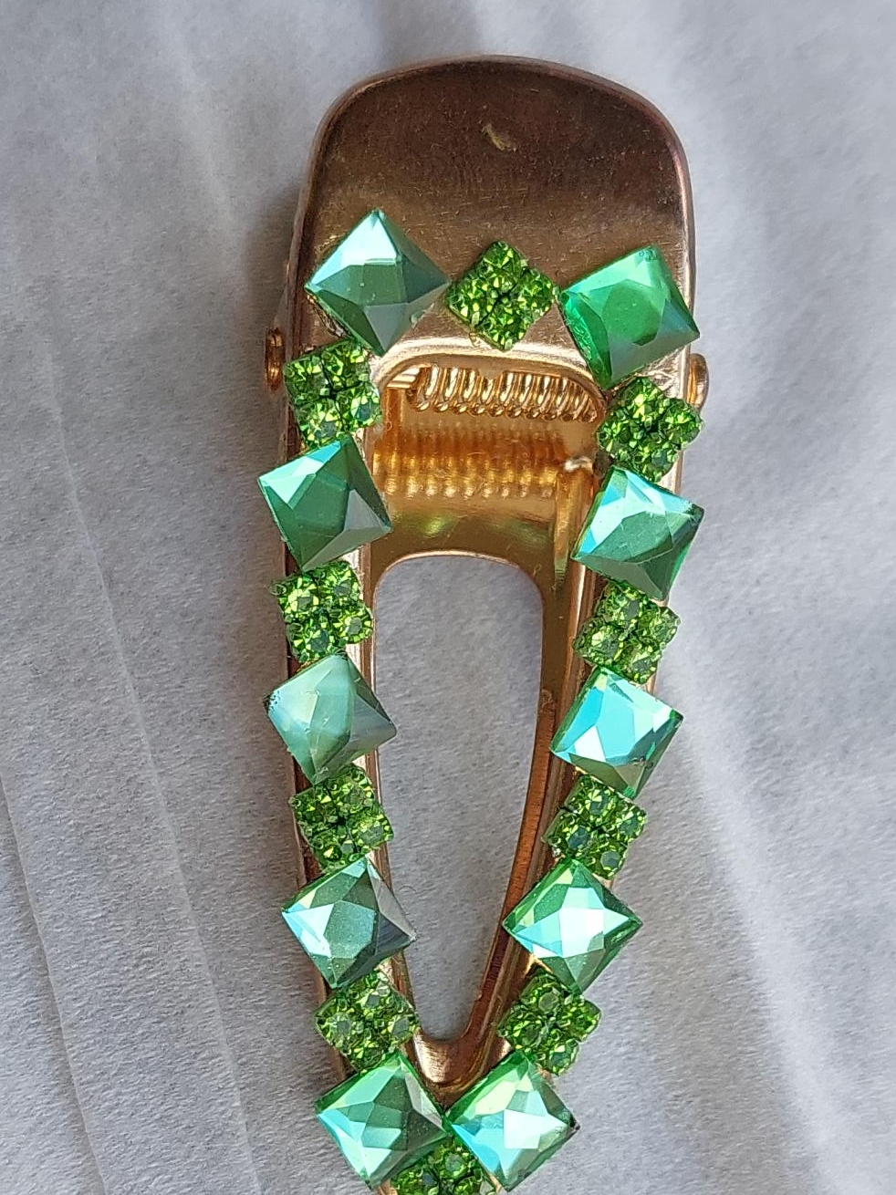 Green Rhinestone Hair Clip image indicator(1)