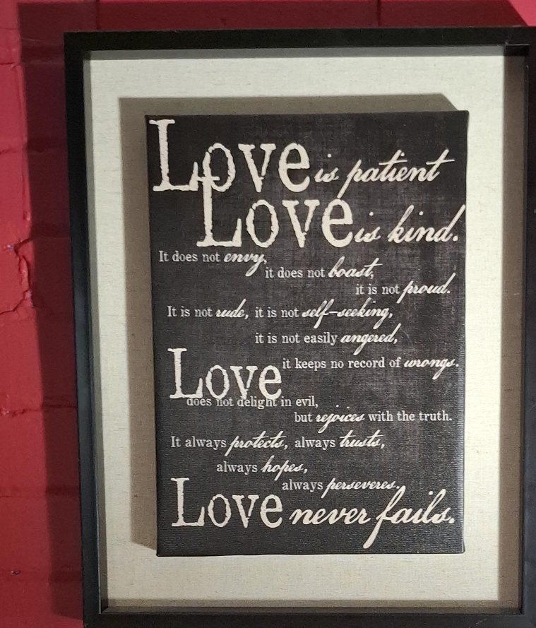 Framed Love Quote Canvas Art