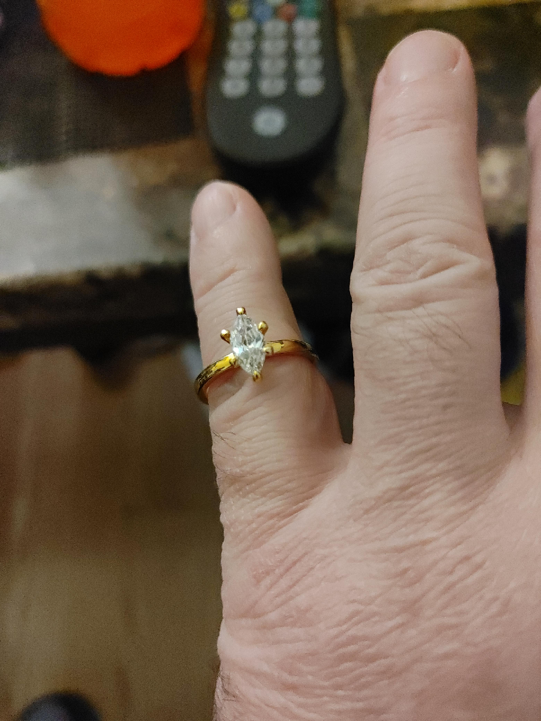 Gold Ring with Marquise Cut Stone
