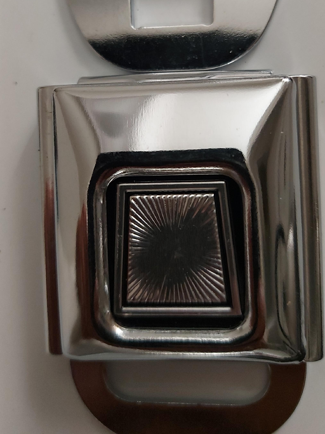 Vintage Chrome Seat Belt Buckle thumbnail