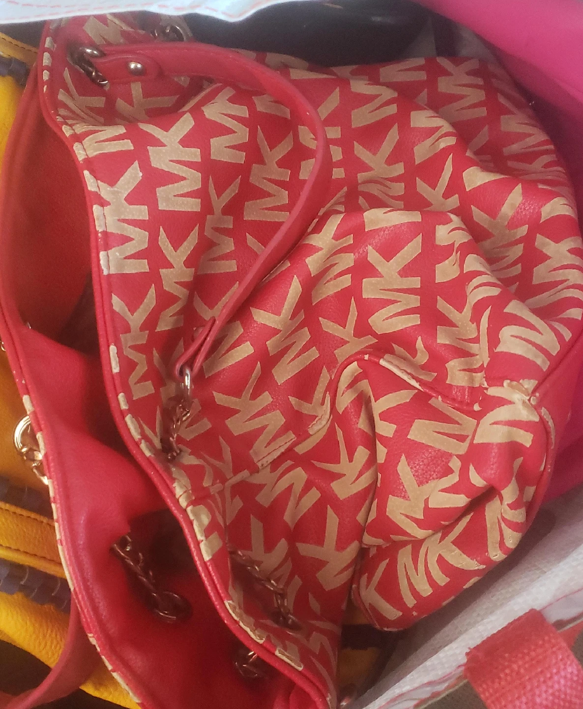 Michael Kors Red Tote Bag thumbnail