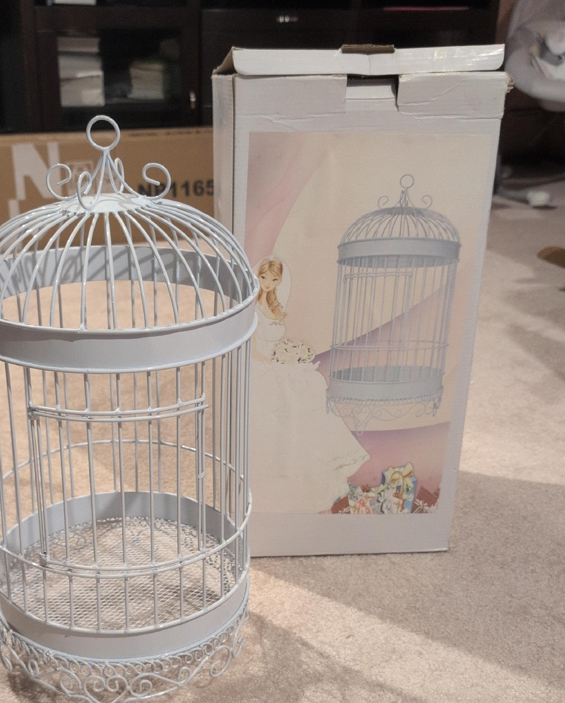 Decorative White Bird Cage with Box thumbnail