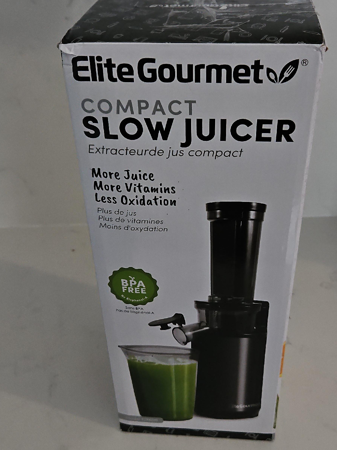 Elite Gourmet Compact Slow Juicer