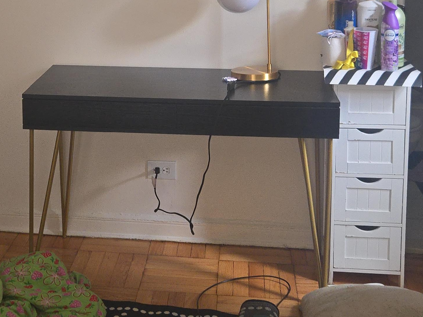 Black Desk with Gold Legs thumbnail