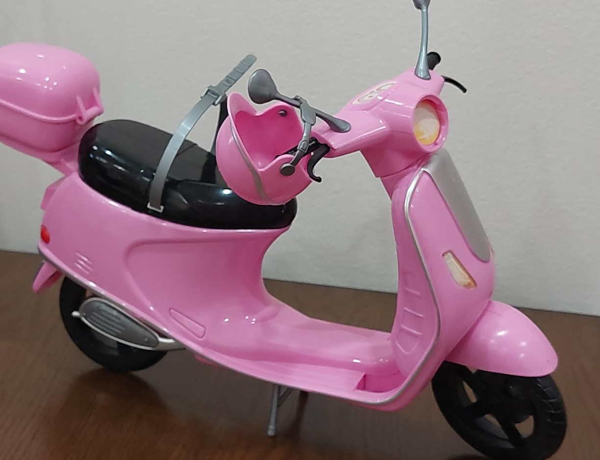 Pink Toy Scooter with Helmet thumbnail
