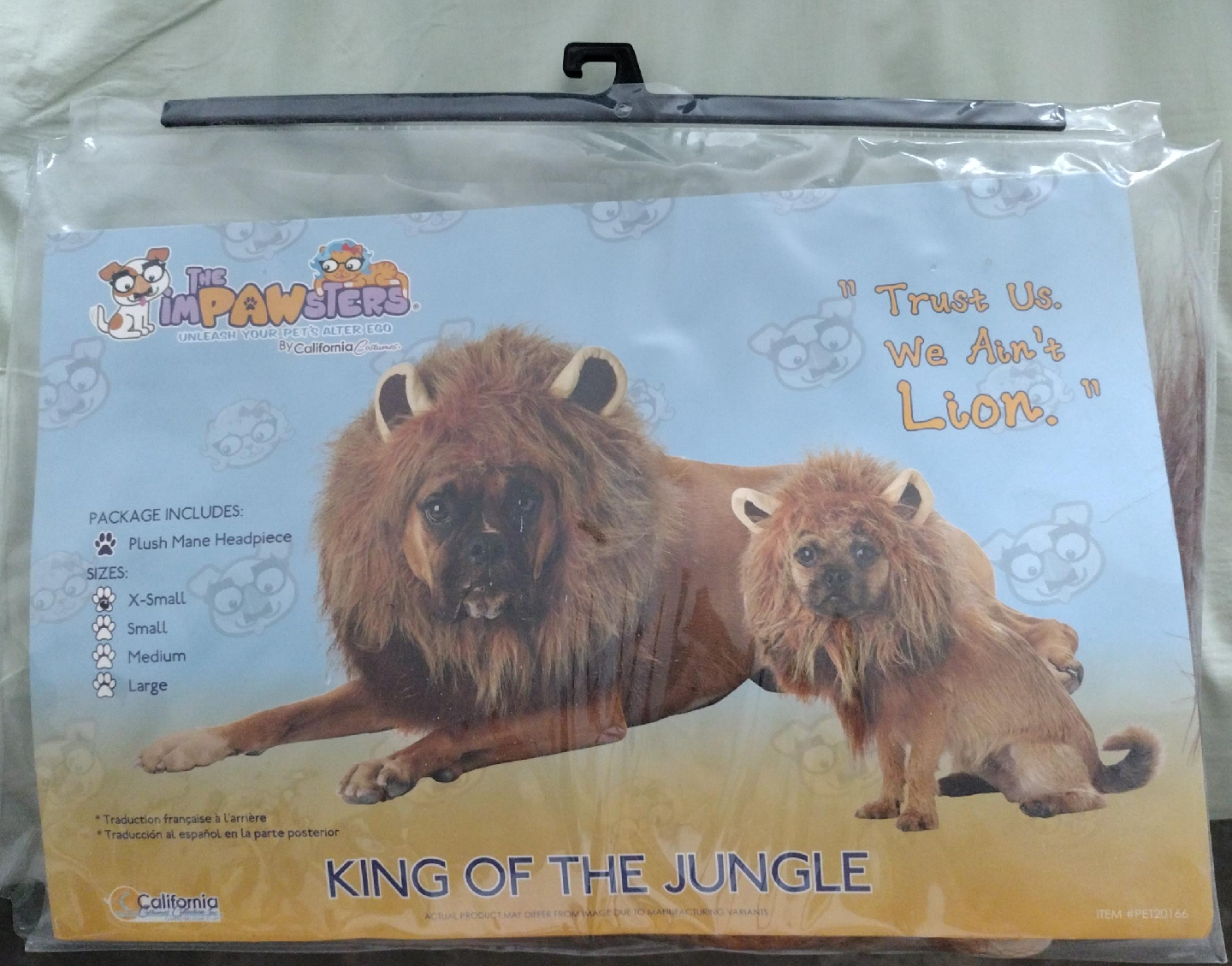 California Costumes The Impawsters King of the Jungle Pet Mane 🏈