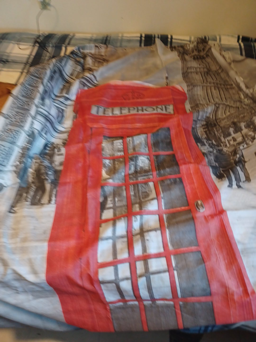 London Telephone Booth shower curtain thumbnail