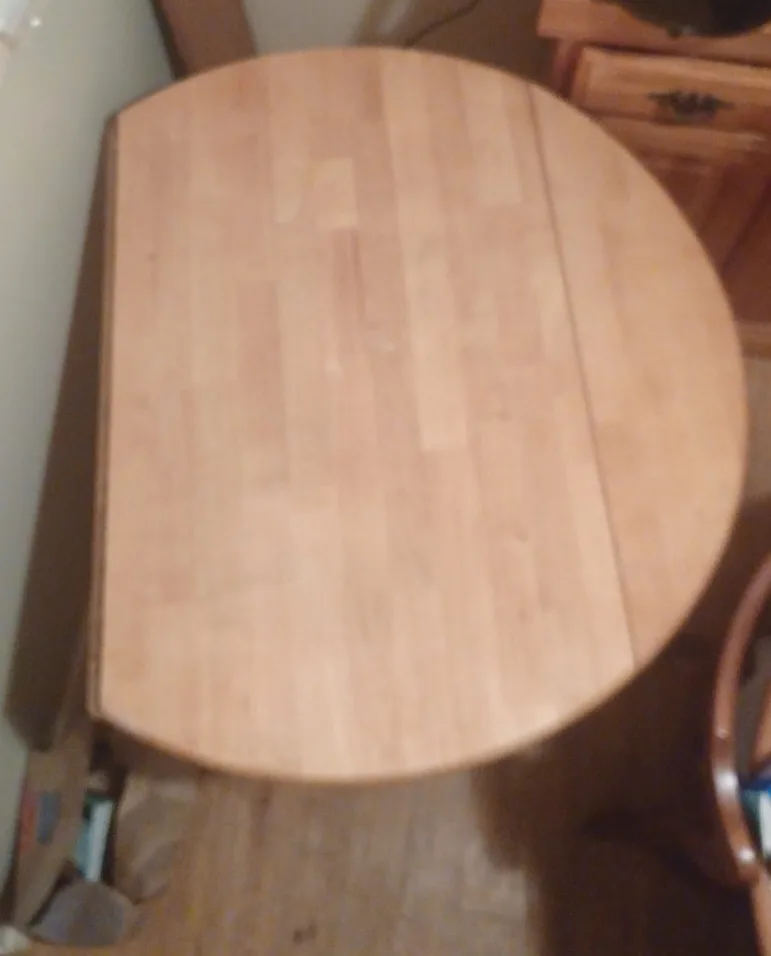 Round Wooden Drop Leaf Table