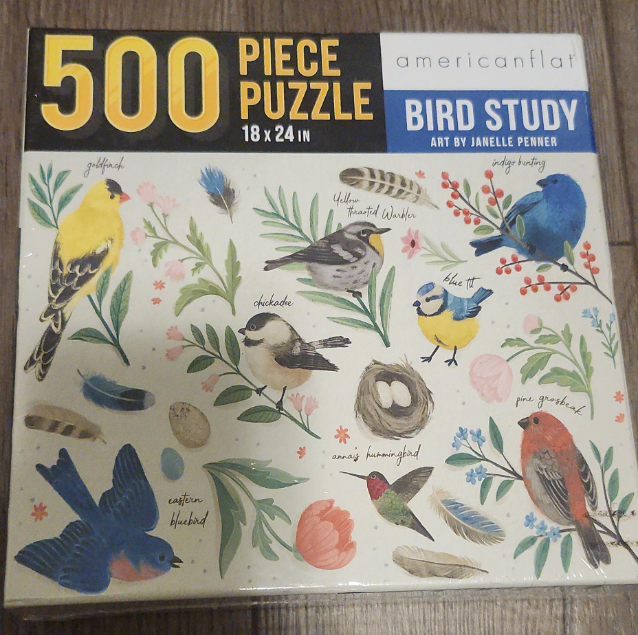 Americanflat Bird Study 500 Piece Puzzle - New