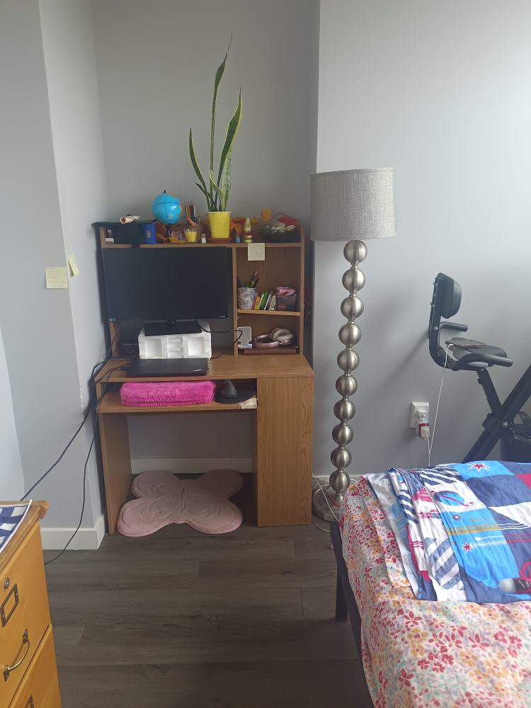 home office desk and storage