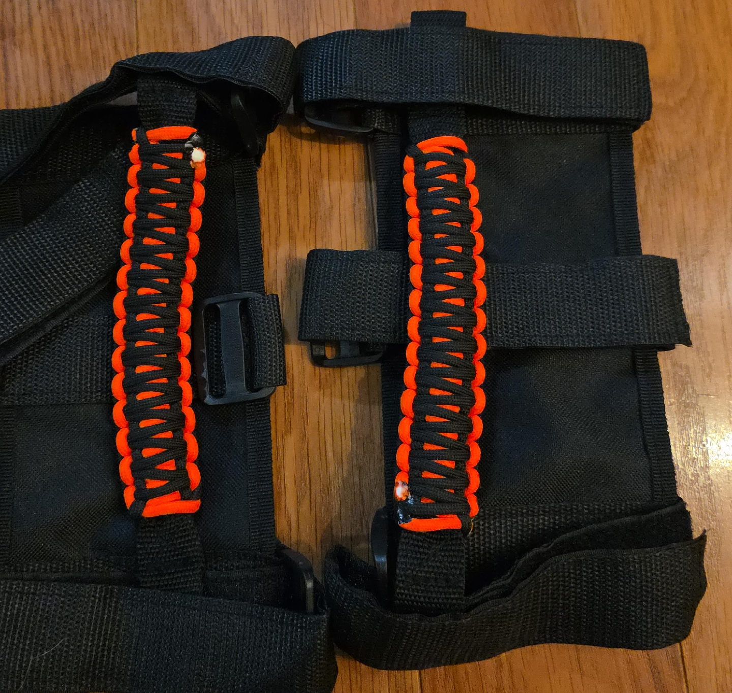 NEW Jeep Wrangler Black & Orange Paracord Grab Handles thumbnail