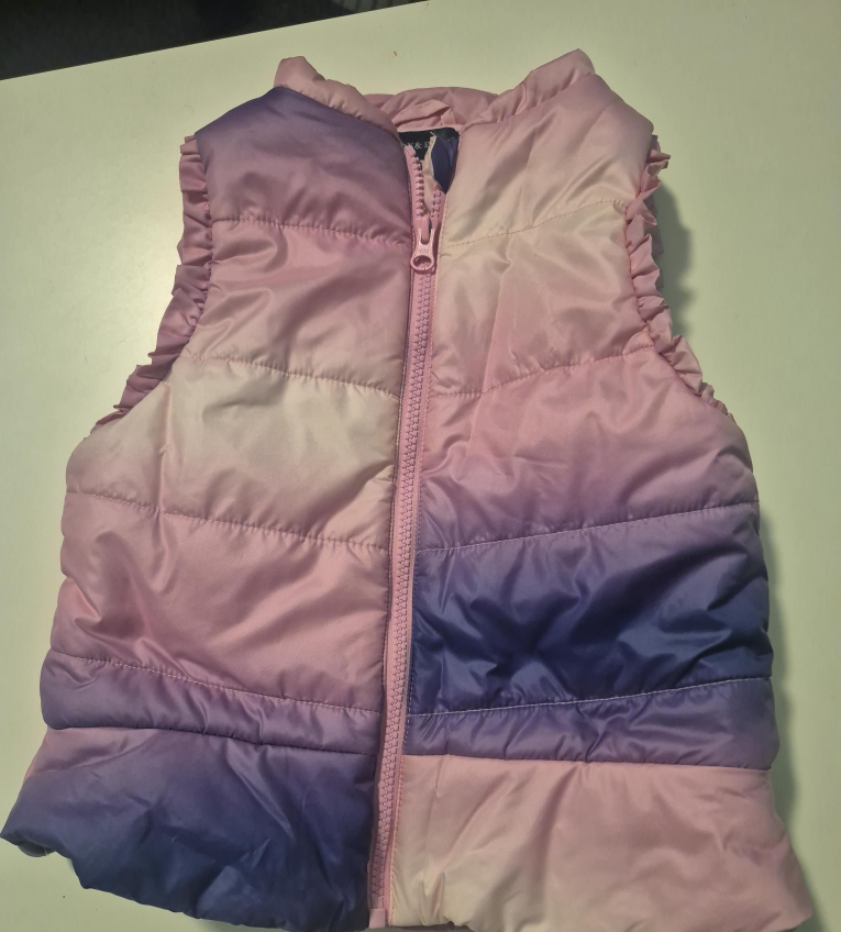 Girls' Puffer Vest - Ombre Pink & Purple