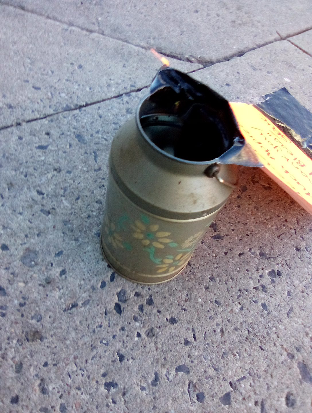 Vintage Floral Milk Can