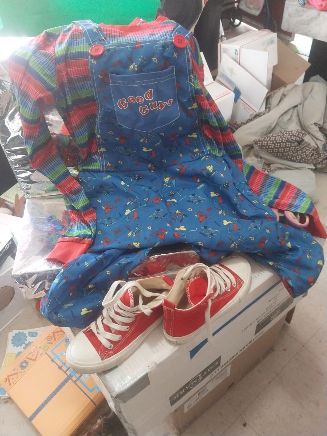 Chucky Costume & Red Sneakers